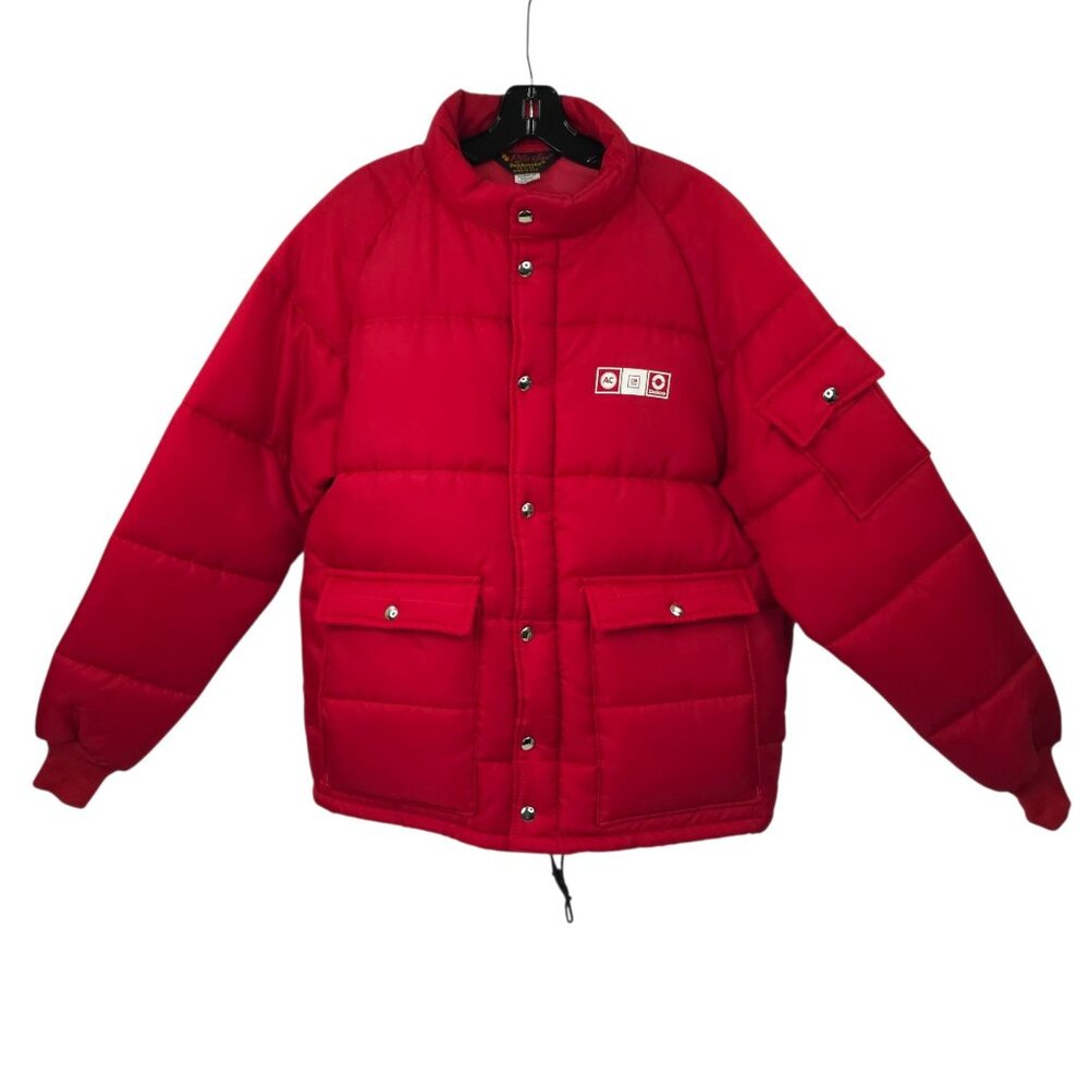 Pla Jac By Dunbrooke Puffer Jacket Men L Snap Front AC Delco GM Vtg 70s 80s Coat - Picture 2 of 16